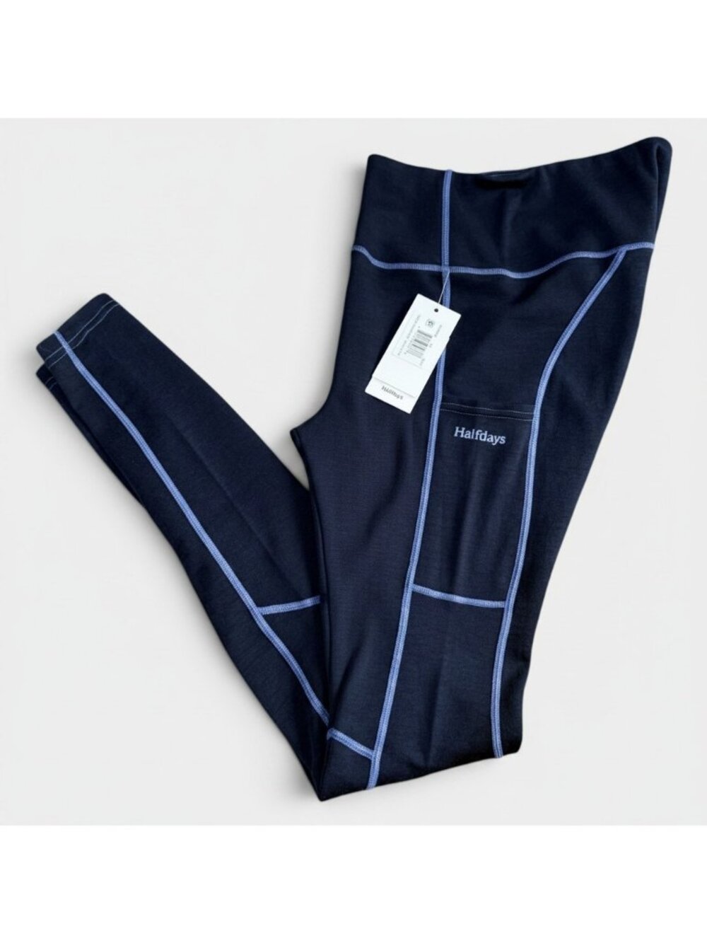 Halfdays Hallie Midweight Merino Legging Navy Blue Womens Size S Base Layer NWT